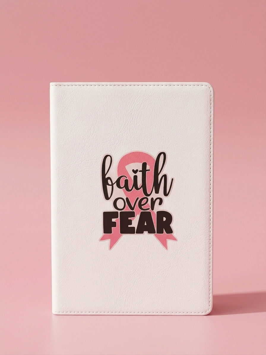 🎀 Faith Over Fear Faux Leather Journal