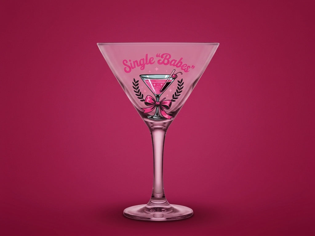 🍸 Single Babes Cocktail Club Martini Glass