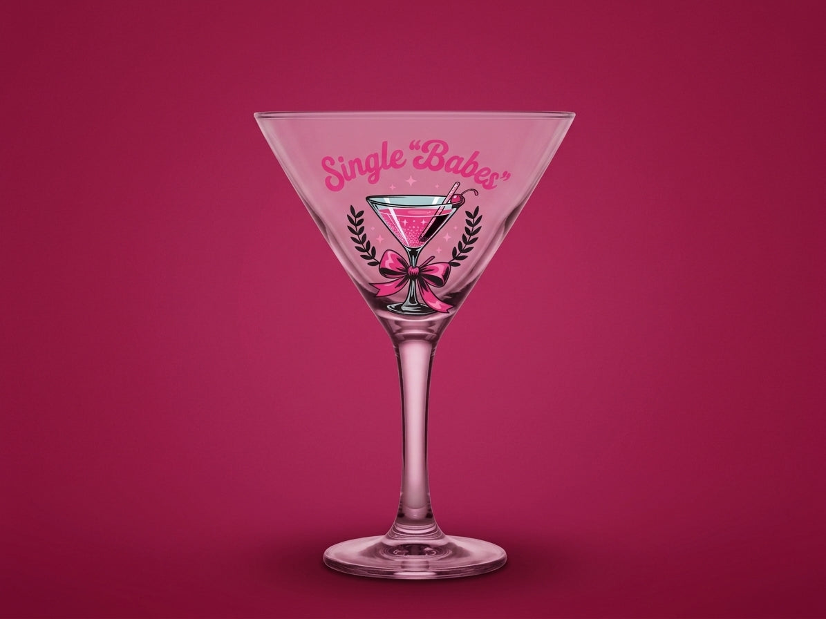 🍸 Single Babes Cocktail Club Martini Glass